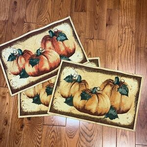 3 tapestry pumpkin placemats